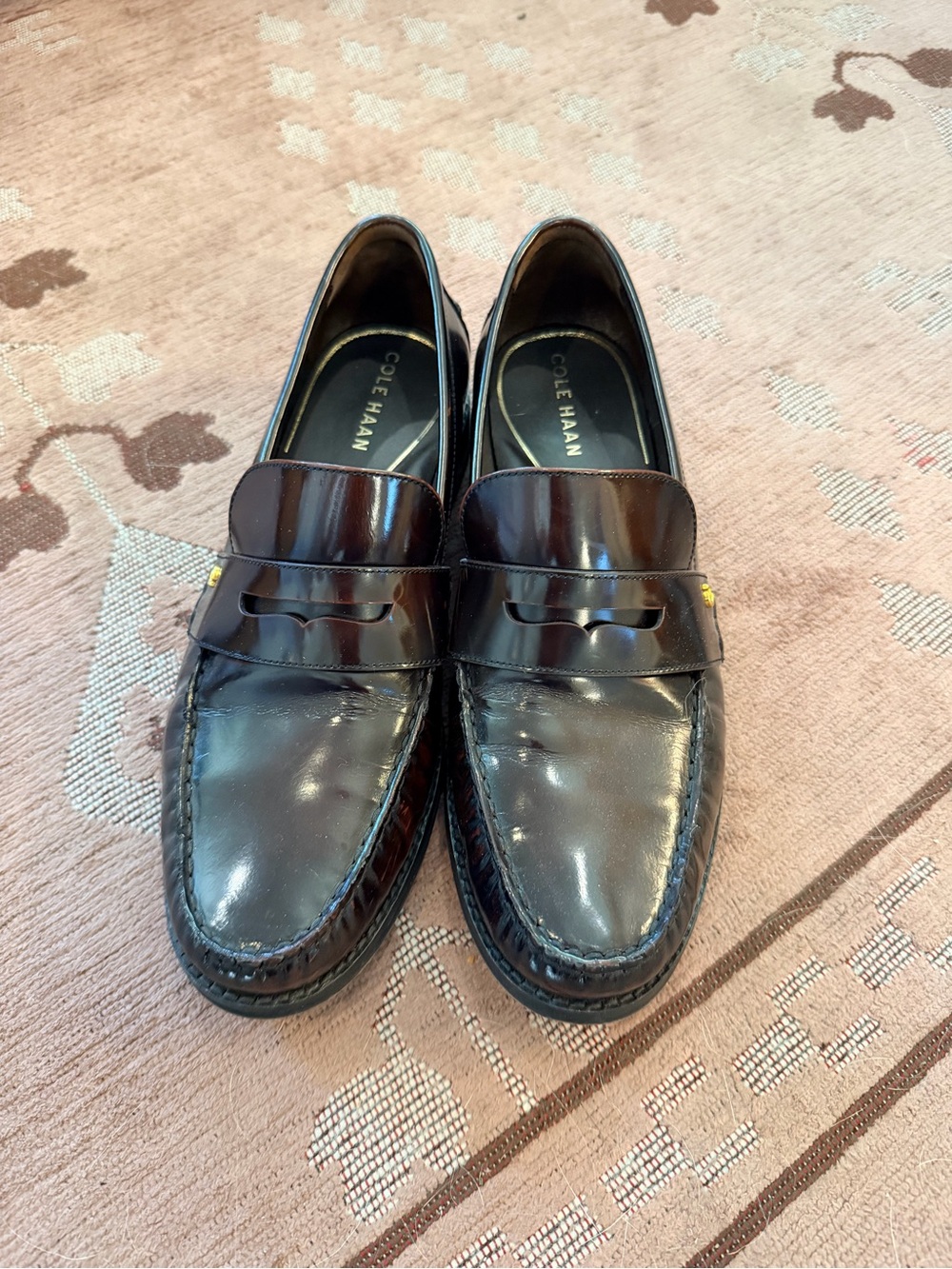 Cole Haan Women’s Dark Burgundy Leather Penny Loafers